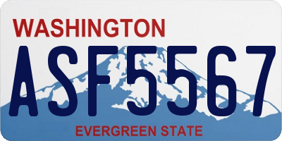 WA license plate ASF5567