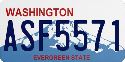 WA license plate ASF5571