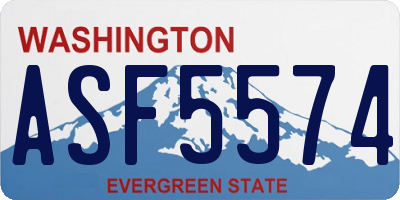 WA license plate ASF5574