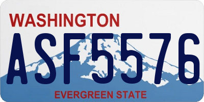 WA license plate ASF5576
