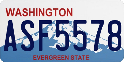WA license plate ASF5578