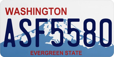 WA license plate ASF5580