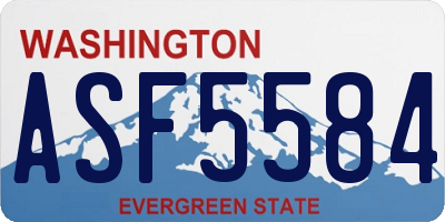 WA license plate ASF5584