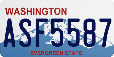 WA license plate ASF5587