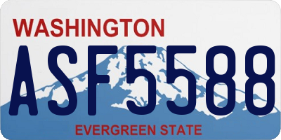 WA license plate ASF5588