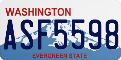 WA license plate ASF5598