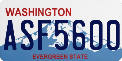 WA license plate ASF5600