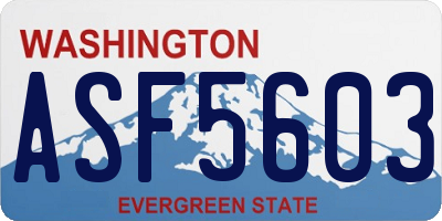 WA license plate ASF5603