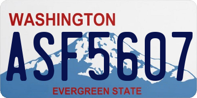 WA license plate ASF5607
