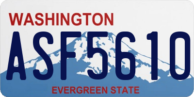 WA license plate ASF5610