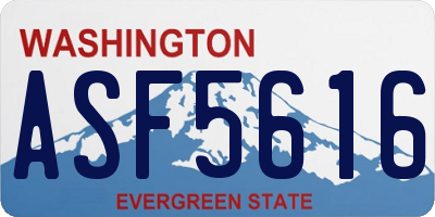 WA license plate ASF5616