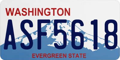 WA license plate ASF5618
