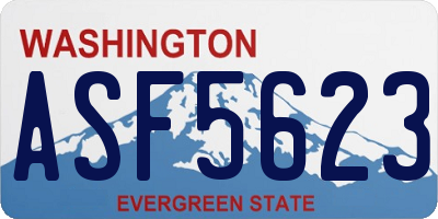 WA license plate ASF5623
