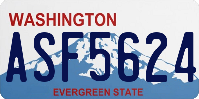 WA license plate ASF5624
