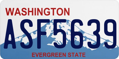WA license plate ASF5639