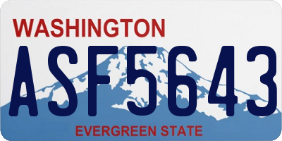 WA license plate ASF5643