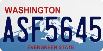 WA license plate ASF5645