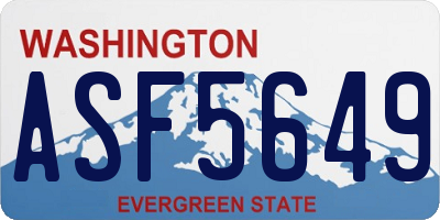 WA license plate ASF5649