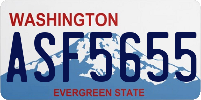 WA license plate ASF5655