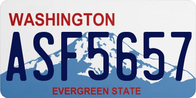 WA license plate ASF5657