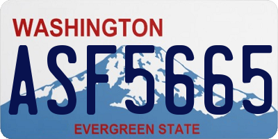 WA license plate ASF5665