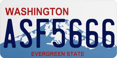 WA license plate ASF5666