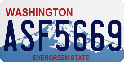 WA license plate ASF5669
