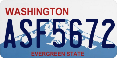 WA license plate ASF5672