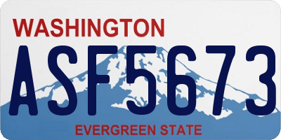 WA license plate ASF5673