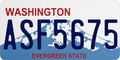 WA license plate ASF5675