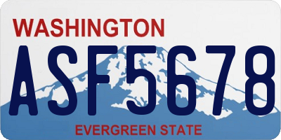 WA license plate ASF5678