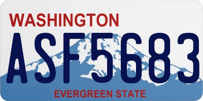 WA license plate ASF5683