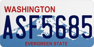 WA license plate ASF5685