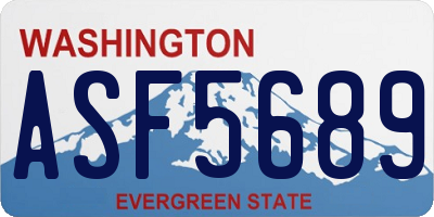 WA license plate ASF5689
