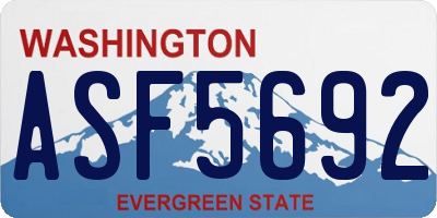 WA license plate ASF5692