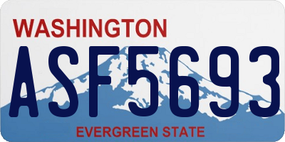 WA license plate ASF5693