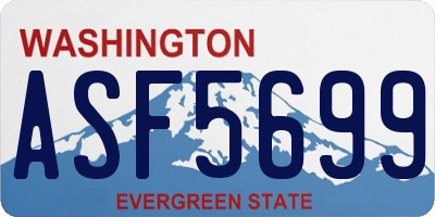 WA license plate ASF5699