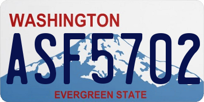 WA license plate ASF5702