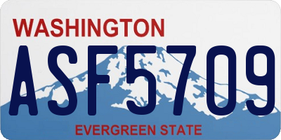 WA license plate ASF5709