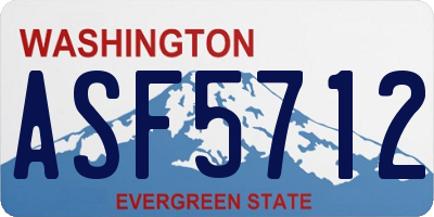 WA license plate ASF5712