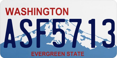 WA license plate ASF5713