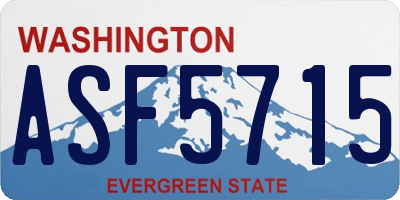 WA license plate ASF5715