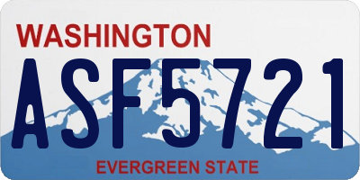 WA license plate ASF5721