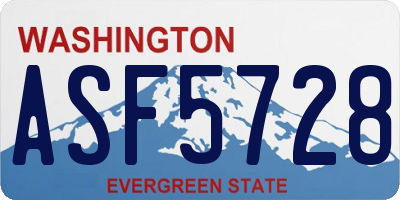 WA license plate ASF5728