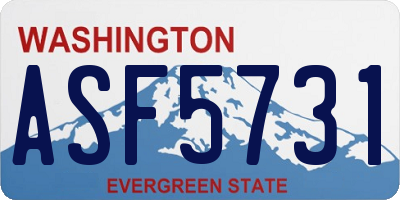 WA license plate ASF5731