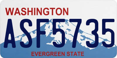 WA license plate ASF5735