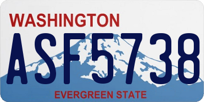 WA license plate ASF5738