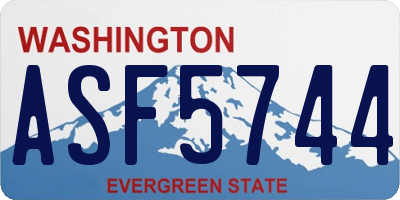 WA license plate ASF5744