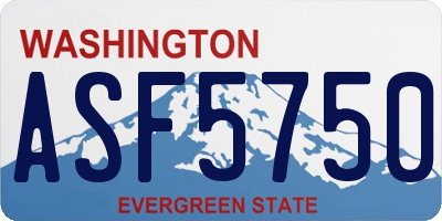 WA license plate ASF5750