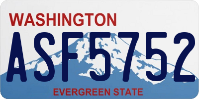 WA license plate ASF5752